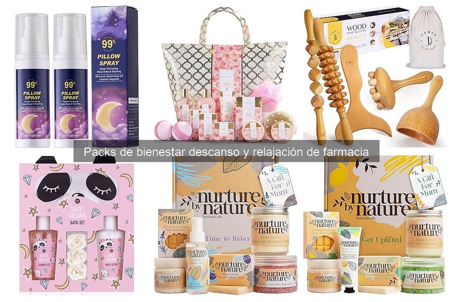 Comparativa de packs de bienestar para relajación de farmacia