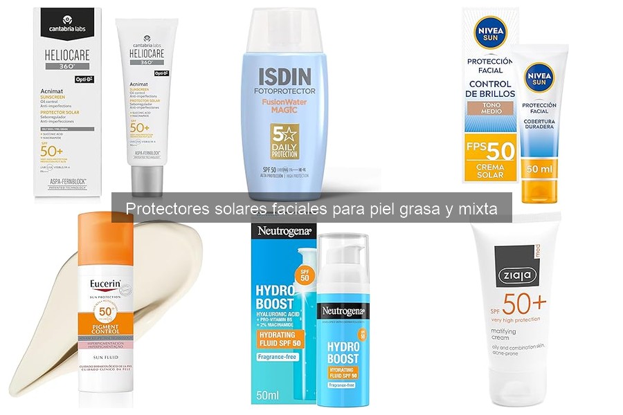 Comparativa de protectores solares para piel grasa y mixta