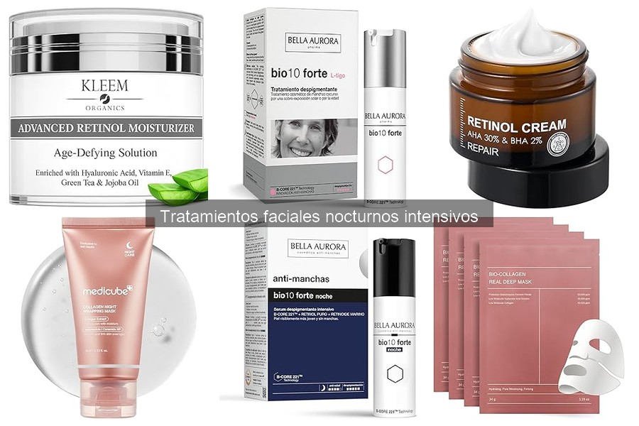 Comparativa de tratamientos faciales nocturnos intensivos