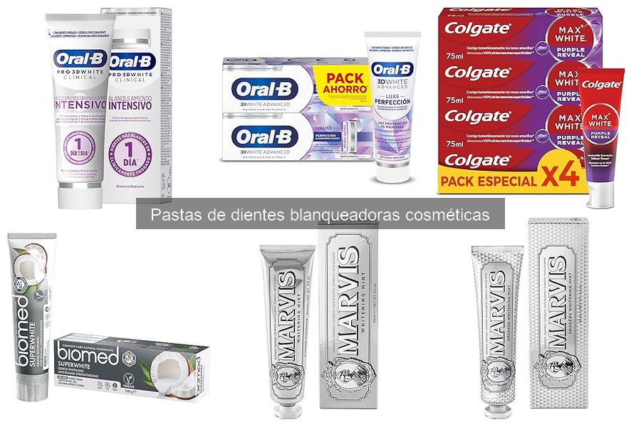 Guía de pastas de dientes blanqueadoras cosméticas