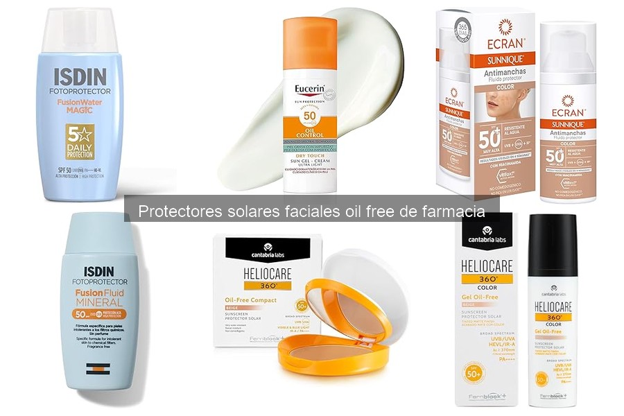 Mejores protectores solares faciales oil free para piel grasa