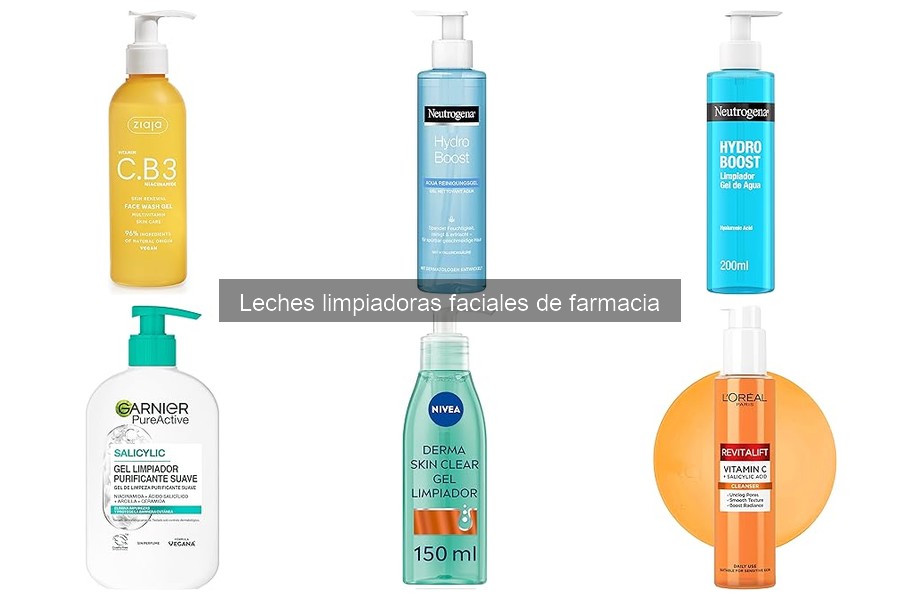 Tipos de leches limpiadoras faciales en farmacia