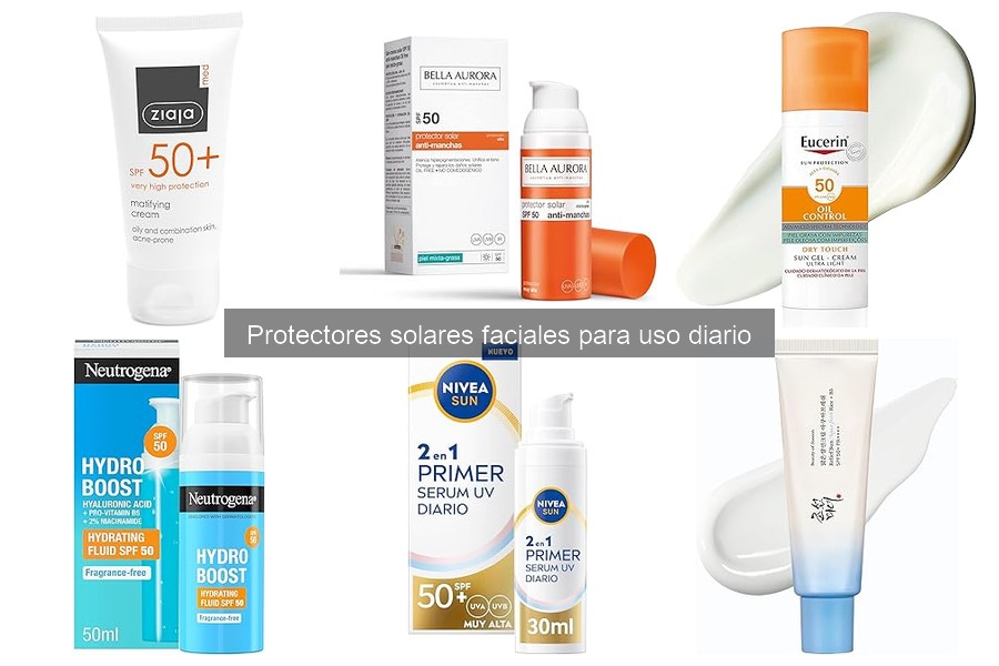 Tipos de protectores solares faciales para uso diario
